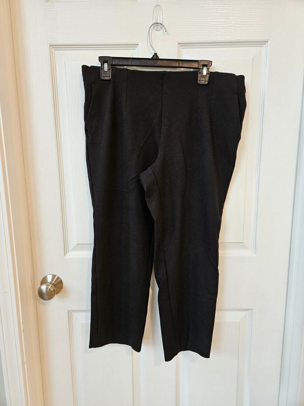 Joie Womens Large Black Cropped Pull On Pants Stretch Slim Career Ankle Pants